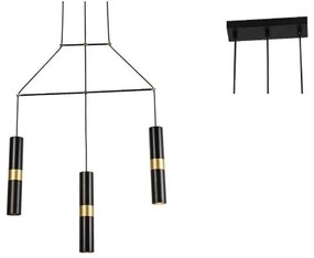 Φωτιστικό Οροφής - Ράγα HM853P66BK 3XGU10 66X8XH150 Black Aca Decor Metal
