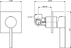 Orabella Icon 10113 Chrome - Μικτης εντοιχισμού 1 εξοδου