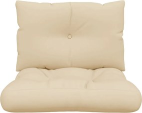 vidaXL Μαξιλάρια Παλέτας 2 τεμ. Μπεζ Υφασμάτινα