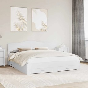 vidaXL Σκελετός Κρεβατιού Λευκό 180 x 200 cm Επεξεργασμένο ξύλο