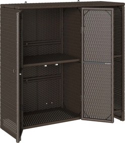 vidaXL Ντουλάπι αποθήκευσης με ράφι Καφέ 100 x 36 x 102 εκ Ρατάν