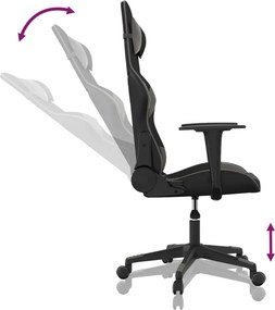 vidaXL Καρέκλα Gaming Μαύρο/Γκρι από Συνθετικό Δέρμα