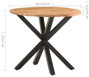 vidaXL Τραπεζάκι Βοηθητικό 68 x 68 x 56 εκ. από Μασίφ Ξύλο Ακακίας