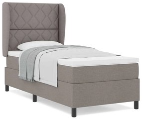 vidaXL Κρεβάτι με ελατήρια με στρώμα Taupe 100 x 200 cm ύφασμα
