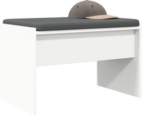vidaXL Παγκάκι Χαλωρίου με μαξιλάρι Λευκό 63 x 38 x 40 εκ