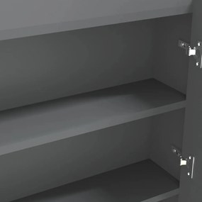 vidaXL Ντουλάπι Μπάνιου με Καθρέφτη 80x15x60 εκ. Γκρι από MDF