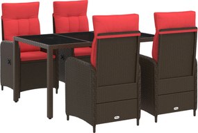 vidaXL Σετ Εξωτερικής Τραπέζης 5 pcs συνθετικό ρατάν
