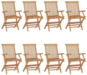 Καρέκλες Κήπου 8 τεμ. από Μασίφ Ξύλο Teak