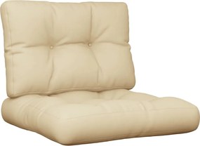 vidaXL Μαξιλάρια Παλέτας 2 τεμ. Μπεζ Υφασμάτινα