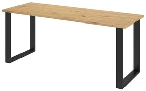Τραπέζι Tucson 138, Artisan βελανιδιά, Μαύρο, 75x67x185cm, 44 kg, Πλαστικοποιημένη μοριοσανίδα, Μέταλλο | Epipla1.gr