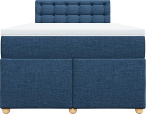 vidaXL Κρεβάτι Boxspring με Στρώμα Μπλε 120x200 εκ. Υφασμάτινο