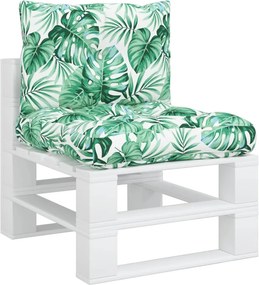 vidaXL Μαξιλάρια Παλέτας 2 τεμ. Σχέδιο Φύλλων Υφασμάτινα