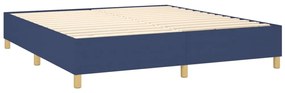 vidaXL Κρεβάτι Boxspring με Στρώμα &amp; LED Μπλε 160x200 εκ. Υφασμάτινο