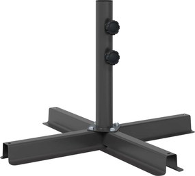 vidaXL Βάση ομπρέλας βεράντας 60 x 60 cm Ατσάλι Μαύρο