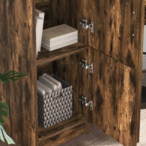 vidaXL Highboard Καπνιστό Δρύς 31.5 x 32 x 122.5 εκ
