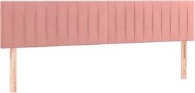 vidaXL Κρεβάτι Boxspring με Στρώμα Ροζ 200x200 εκ. Βελούδινο