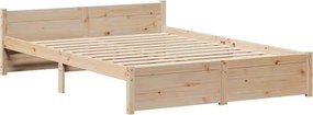 vidaXL Πλαίσιο Κρεβατιού με Κεφαλάρι 140 x 190 εκ. Μασίφ Πεύκο