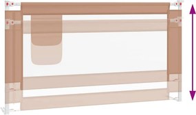 vidaXL Μπάρα Κρεβατιού Προστατευτική Taupe 150 x 25 εκ. Υφασμάτινη