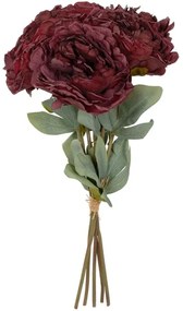 Τεχνητό Μπουκέτο Peony Flower 21086 43cm Red GloboStar Ύφασμα