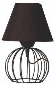 GloboStar® SHAPE 202-0057 Μοντέρνο Eπιτραπέζιο Φωτιστικό Μονόφωτο 1 x E27 IP20 Μαύρο Μέταλλο με Μαύρο Ύφασμα - Μ40 x Π40 x Υ27cm