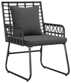 vidaXL Σέτ φαγητού για κήπο 3 pcs Μαύρο, Ανθρακί 35 x 35 x 45 εκ