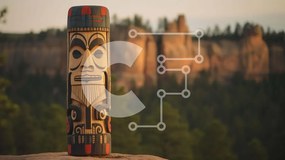 Intra Συλλεκτικό Ξύλινο Παζλ Plywood  4mm - Ξύλινο κοντάρι τοτέμ σε φυσικό περιβάλλον Σε Ξύλινο Κουτί - Διαστάσεις: 10x10 cm – 25 κομμάτια