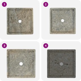 vidaXL Νιπτήρας Γκρι 40 x 40 x 10 εκ. Μαρμάρινος