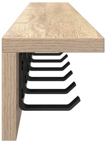 vidaXL Τοίχου Κρεμάστρα με ράφι Sonoma Δρυς 100 x 10.5 x 10.5 εκ
