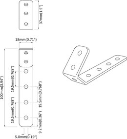 vidaXL Άγκιστρα 2 pcs Μαύρο M5 x 110 mm Σίδερο