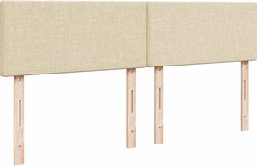 vidaXL Κρεβάτι Boxspring με Στρώμα Κρεμ 180x200 εκ. Υφασμάτινο