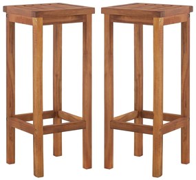 vidaXL Σκαμπό Μπαρ 2 τεμ. από Μασίφ Ξύλο Ακακίας