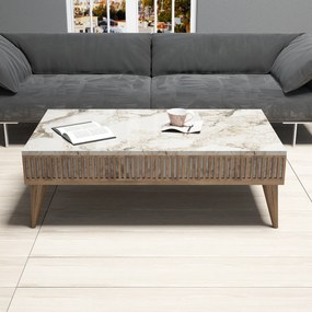 Τραπεζάκι Σαλονιού Καρυδί / Λευκό GAFLIE 105x60x34.6