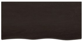 vidaXL Επιφάνεια Τραπεζιού Σκούρο Καφέ 100x50x(2-6)εκ Επεξ. Μασίφ Δρυς