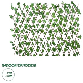 GloboStar® Artificial Garden VINE LEAVES 78499 Πτυσσόμενη Πέργκολα Τεχνητής Φυλλωσιάς - Κάθετος Κήπος Σύνθεση Αμπελόφυλλο Μ110 x Π10 x Υ120cm (min) Μ310 x Π10 x Υ45cm (max)