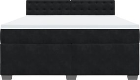vidaXL Κρεβάτι Boxspring με Στρώμα Μαύρο 180x200 εκ. Βελούδινο