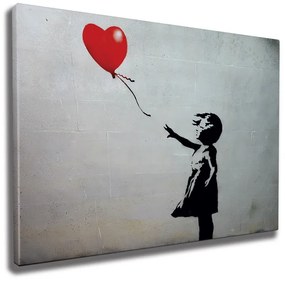 Διακοσμητικός πίνακας Wallxpert 966BRS1111, The girl with the balloon by Banksy, 50x70 cm, Πολύχρωμος