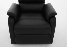 Πολυθρόνα Ανακλινόμενη ArteLibre TALITHA Μαύρο PU 79x97x101cm
