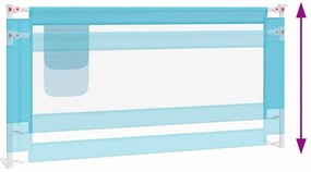 vidaXL Μπάρα Κρεβατιού Προστατευτική Μπλε 180 x 25 εκ. Υφασμάτινη