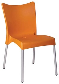 Καρέκλα Στοιβαζόμενη JULIETTE Πορτοκαλί PP/Αλουμίνιο 48x53x83cm
