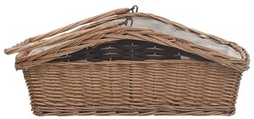 286989 Firewood Basket with Handle 61,5x46,5x58 cm Brown Willow - Καφέ