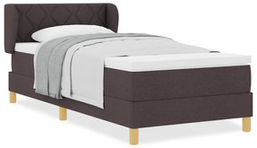 vidaXL Κρεβάτι με Σπαστό Στρώμα  Σκούρο Καφέ 90x200 εκ. Υφάσματος