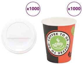 Χάρτινα ποτήρια καφέ με καπάκια 1000 τεμάχια 8oz 240ml 3325212