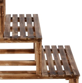 Outsunny Σκάλα φύτευσης, ράφι λουλουδιών, ράφι φύτευσης, βάση λουλουδιών, 3 επίπεδα, ξύλο ελάτης, 80 x 80 x 78cm