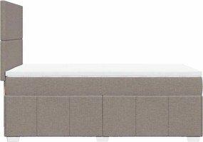 vidaXL Κρεβάτι Boxspring με Στρώμα Taupe 80x200 εκ. Υφασμάτινο
