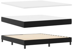 vidaXL Κρεβάτι Box Spring με Στρώμα Μαύρο, Σούπερ Κινγκ, Συνθετικό Δέρμα