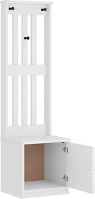 vidaXL Δέντρο χωλ SANDNES Λευκό 45x40x159,5 εκ. Πεύκο μασίφ ξύλο