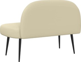 vidaXL Δερμάτινος Πάγκος με Πλάτη Κρεμ 110 x 60 x 76 cm Τεχνητό Δέρμα