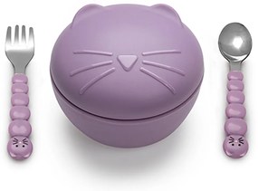 Φαγητοδοχείο Με Κουτάλι &amp; Πιρούνι (Σετ) 350ml Melii Cat 12610