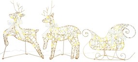 vidaXL LED Ελάφια με 60 LED 3 pcs Θερμό λευκό PET