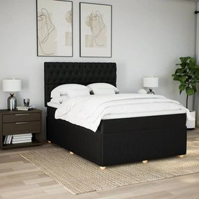 vidaXL Κρεβάτι Boxspring με Στρώμα Μαύρο 160x200 εκ. Υφασμάτινο